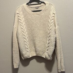 SO Women's Ivory Cable Knit Sweater